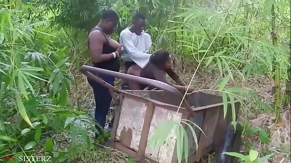 Black Power Man And Black Power Ladies Doing It In An Uncompleted And Bush